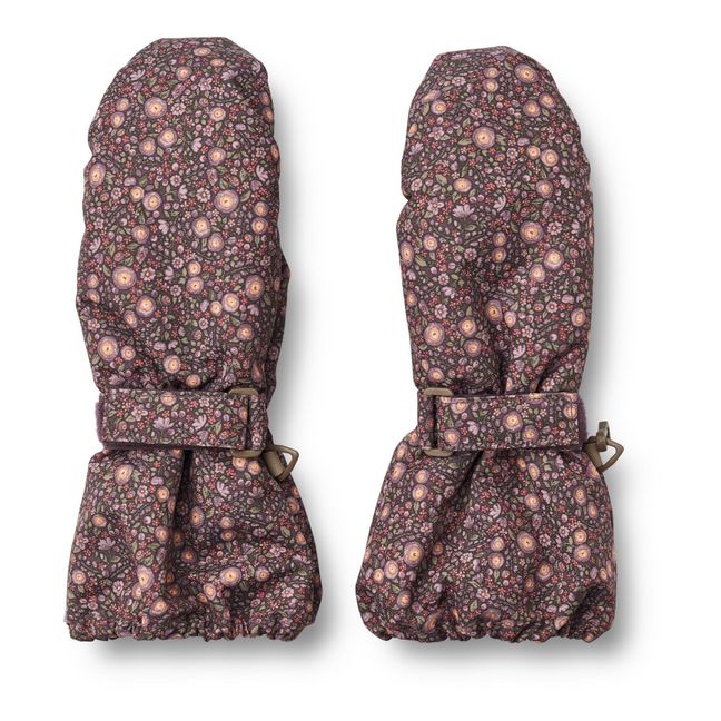 Recycled Material Mittens | Aubergine