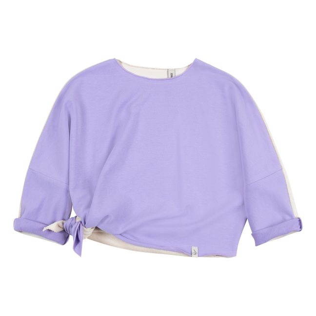 Aya Sweatshirt mit Knoten aus Bio-Baumwolle | Lavendel