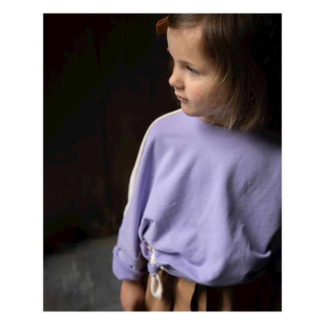 Aya Sweatshirt mit Knoten aus Bio-Baumwolle | Lavendel