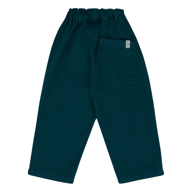 Pantaloni in cotone biologico Frits | Verde Acqua