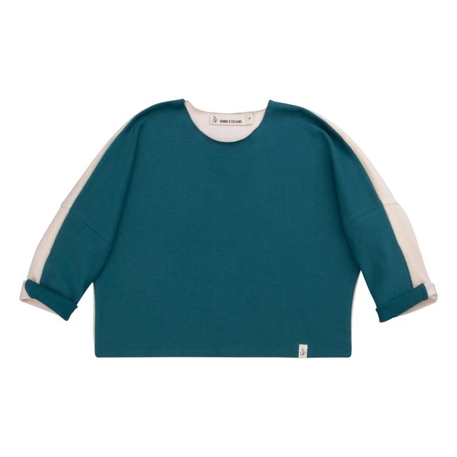 Sweatshirt Ayden Bio-Baumwolle | Blaugrün