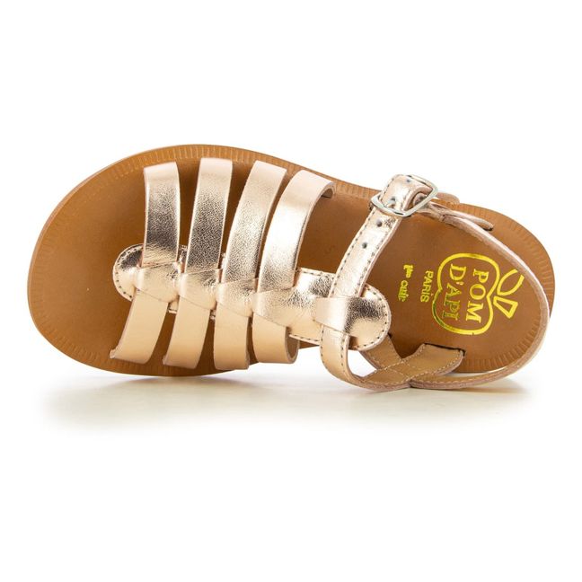 Plagette Strap sandals | Pink Gold