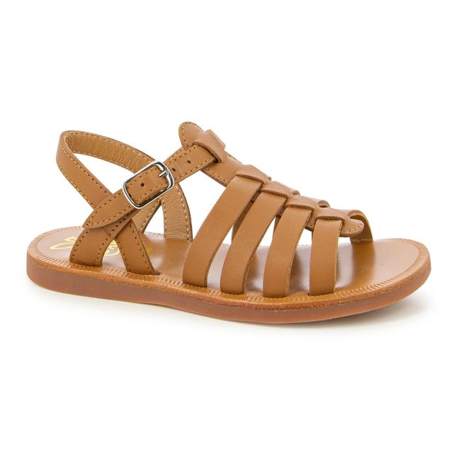 Plagette Strap sandals | Camel