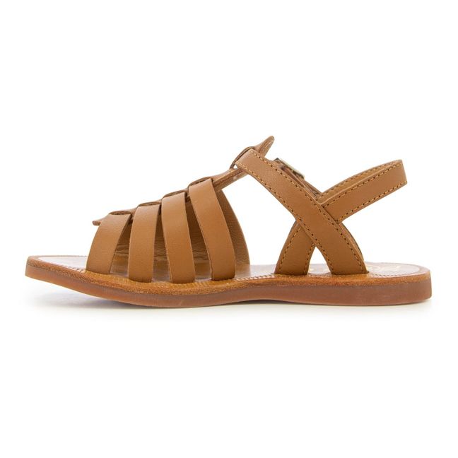 Plagette Strap sandals | Camel