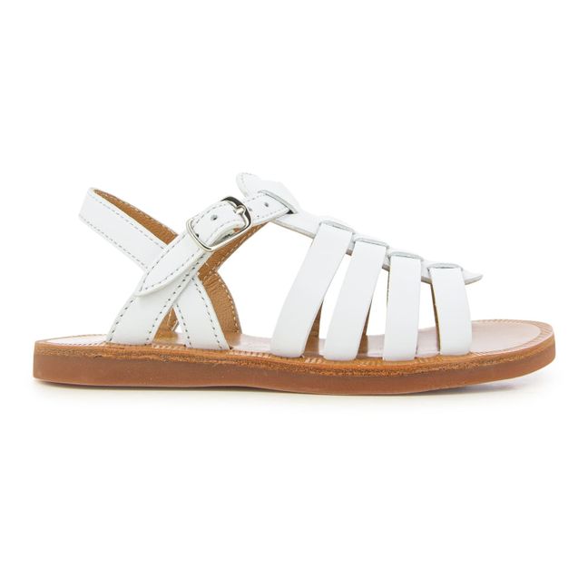 Plagette Strap sandals | White
