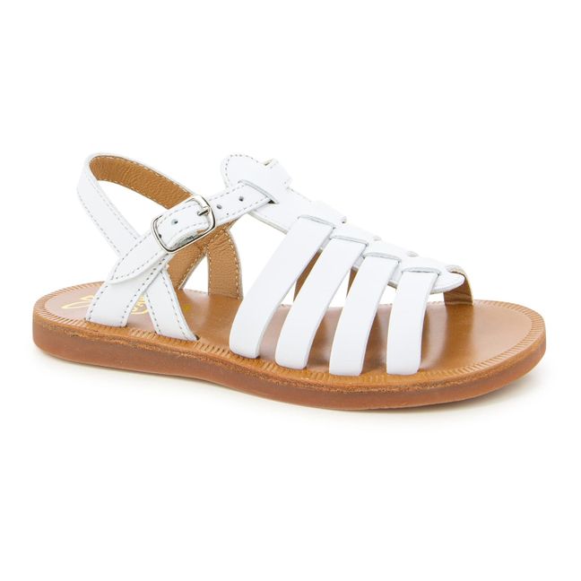 Plagette Strap sandals | White