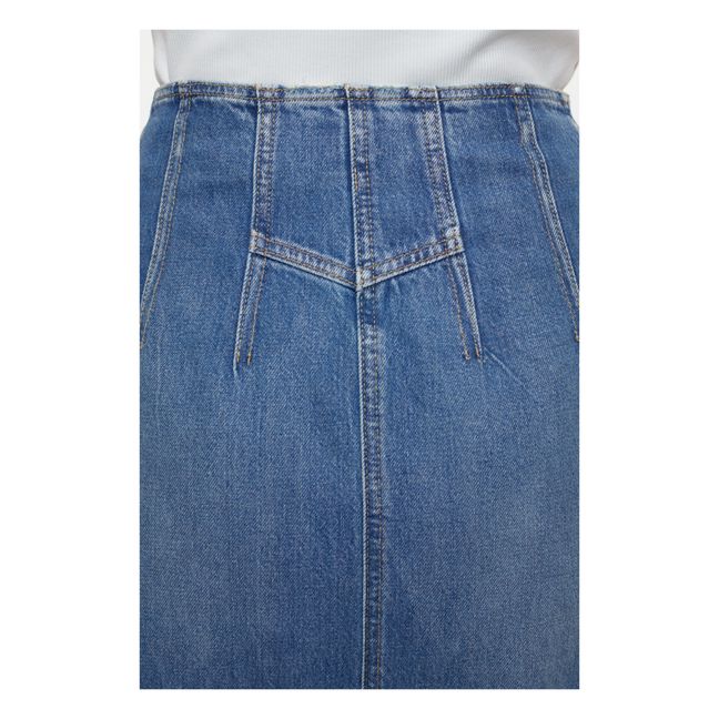 Denim Zip Skirt | Blue