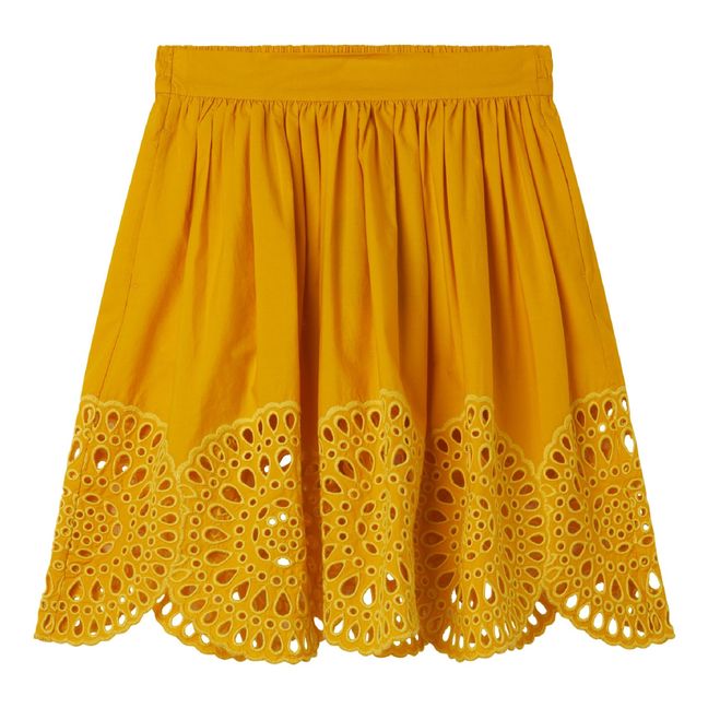Jupe Broderie Anglaise | Jaune