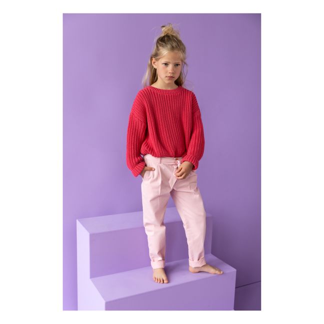 Pull Garçon 6 Ans - Coton Géométrique Rouge - Fermeture Zip 1/4 - Occasion Très Bon état