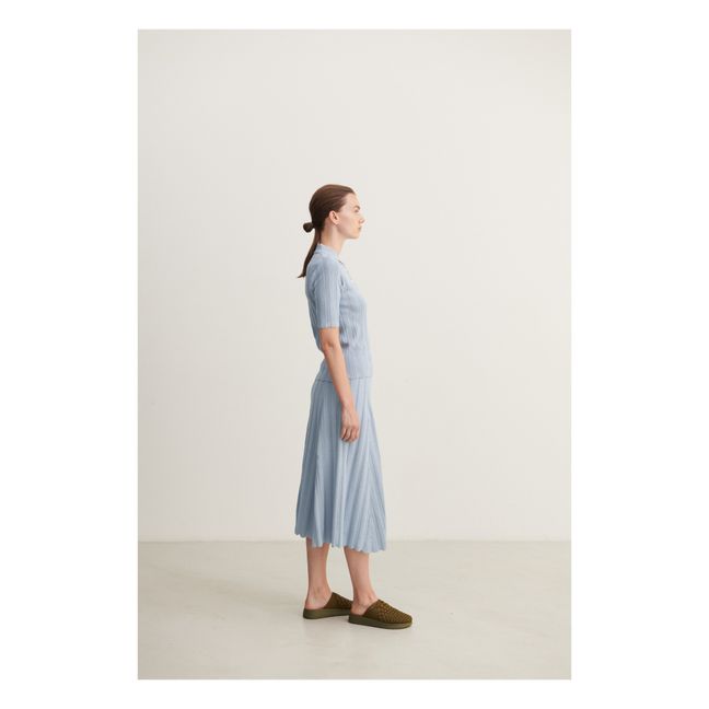 Pointelle Skirt Organic Cotton - Women's Collection | Light blue