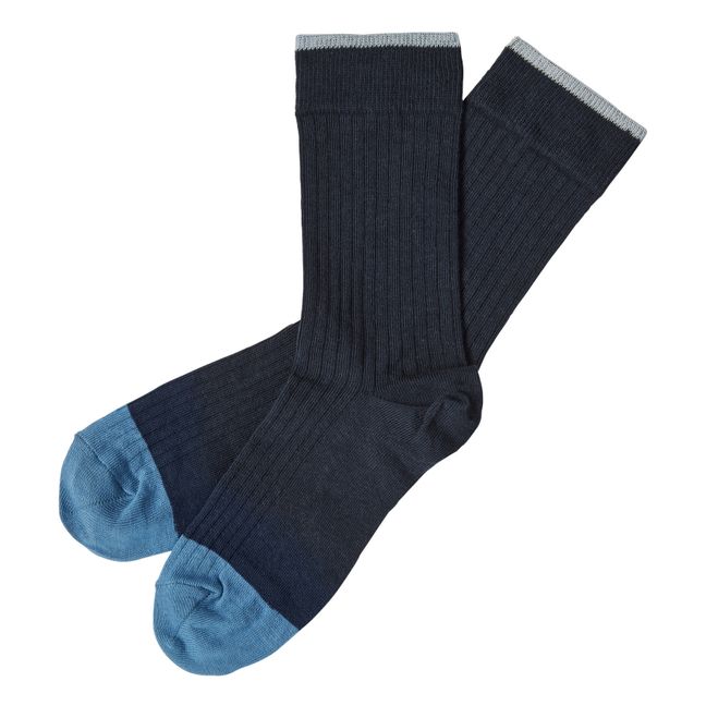2 Paar Socken aus Wolle - Damenkollektion | Navy