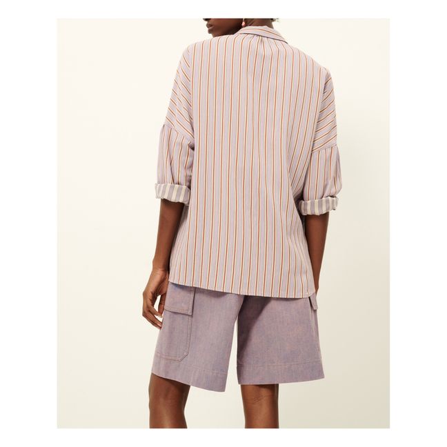 Botan Stripes Slim Fit Shirt | Purple
