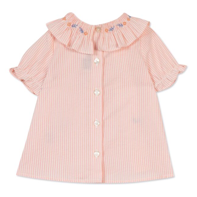 Striped blouse and bloomer set | Pale pink