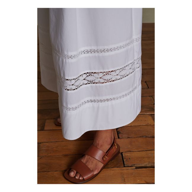 Avignon Cotton Poplin Dress | White