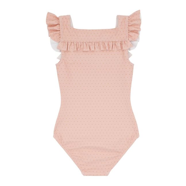 Maillot de bain 1 pièce enfant fille GROSEILLER/MARSHMALLOW