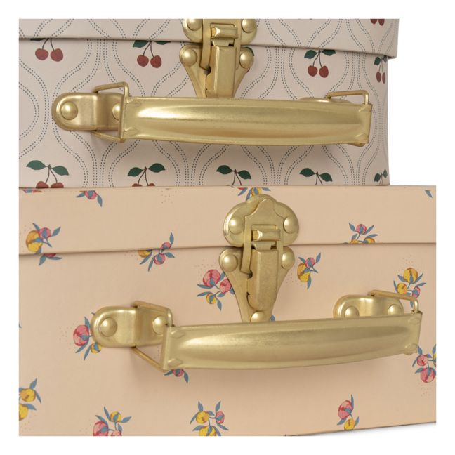 Cherry cardboard suitcases - Set of 2 | Blush