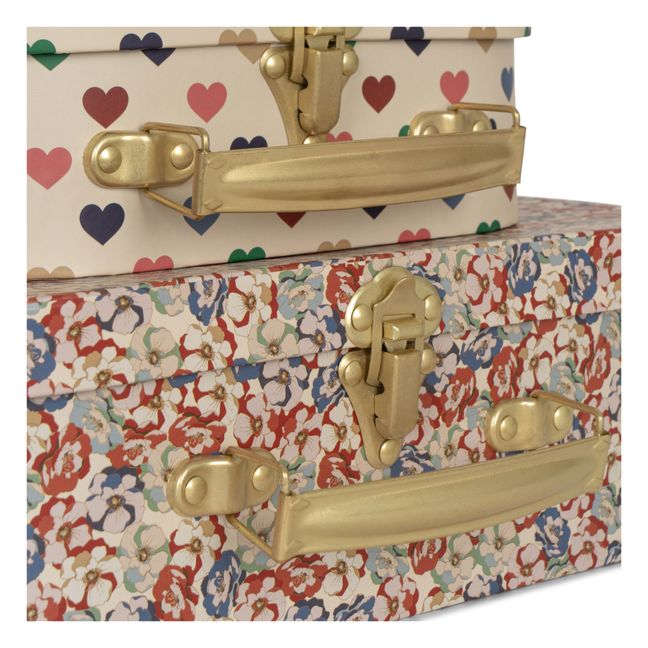 Petites valises en carton Coeurs - Set de 2