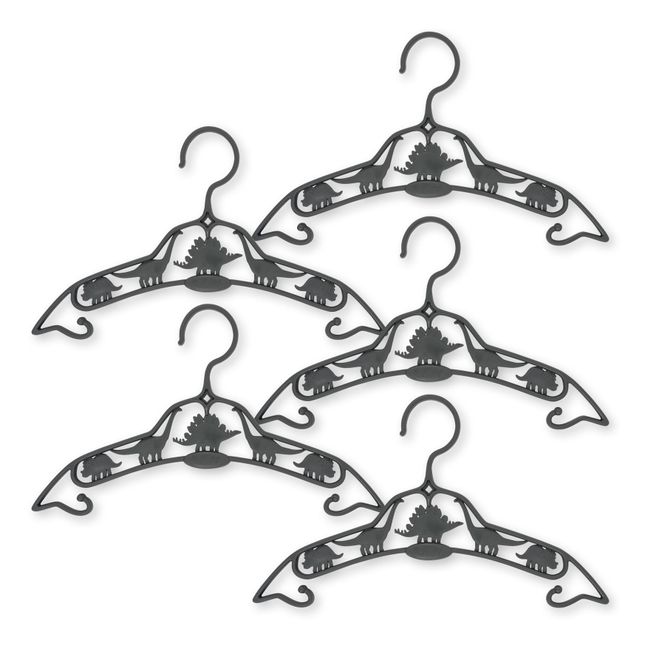 Dino hangers - Set of 5 | Charcoal grey