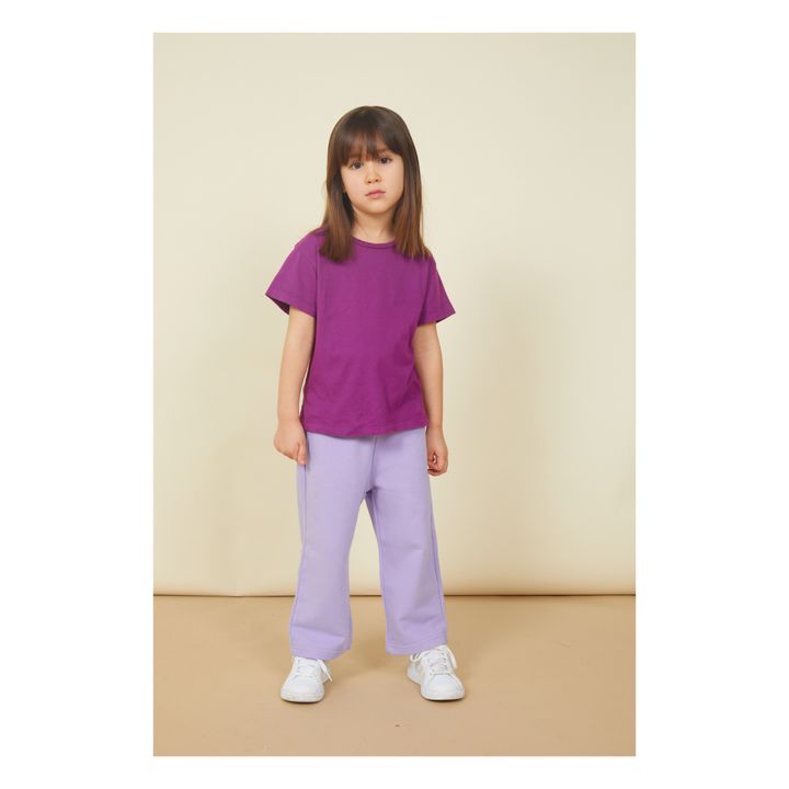 T-Shirt Mädchen Kurzarm Bio-Baumwolle | Fuchsie- Produktbild Nr. 1