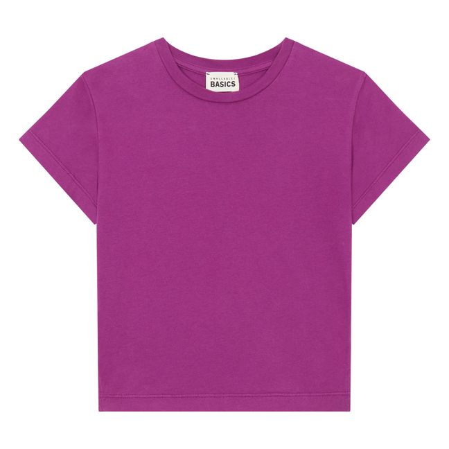 Camiseta de manga corta para niña Algodón orgánico | Rosa Fushia