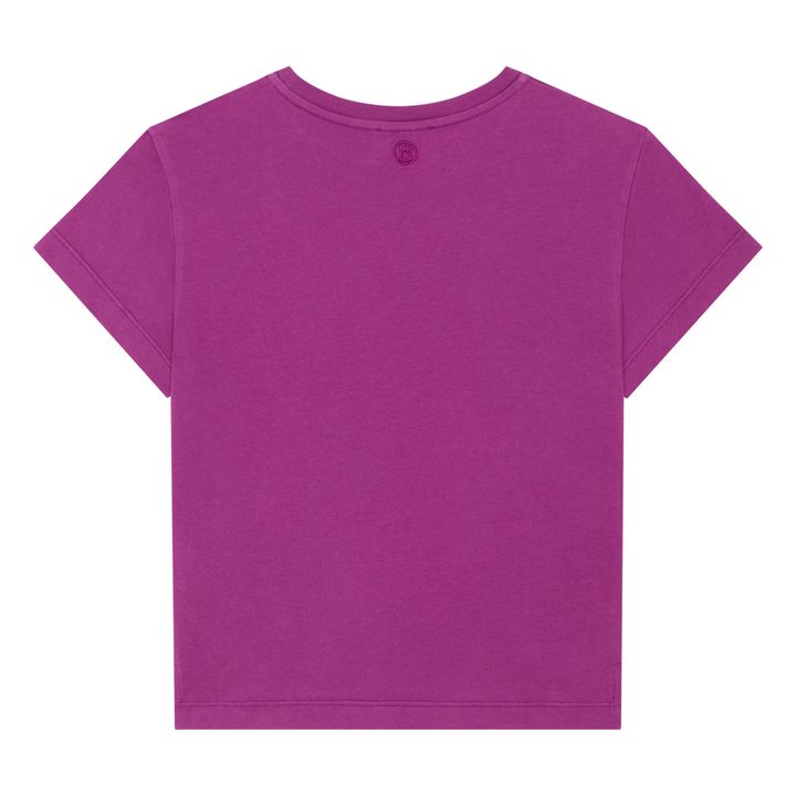 T-Shirt Mädchen Kurzarm Bio-Baumwolle | Fuchsie- Produktbild Nr. 3