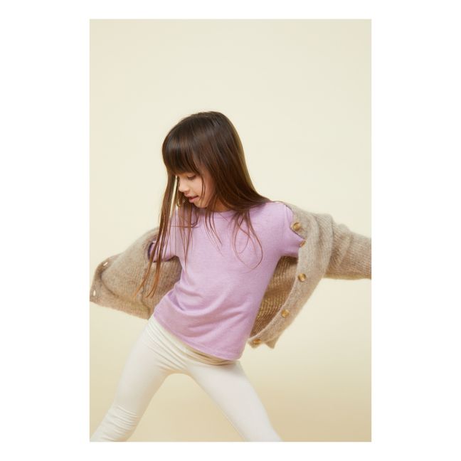 Maglietta bambina manica lunga in cotone biologico | Rosa antico