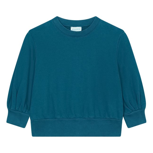Boxy Organic Fleece Sweatshirt | Teal
