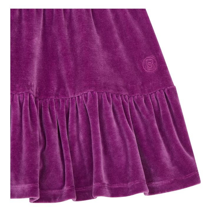 Short Velvet Elasticated Waist Skirt | Fuchsia- Product image n°3