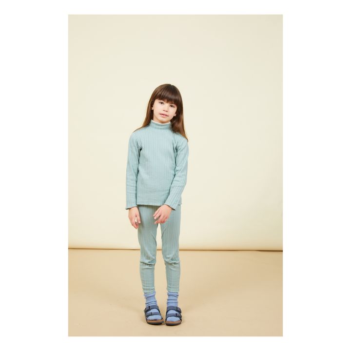 Jersey de punto elástico de algodón orgánico para niña | Verde Menta- Imagen del producto n°1