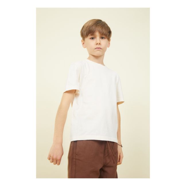 T-Shirt Jungen Kurzarm Bio-Baumwolle | Sandfarben