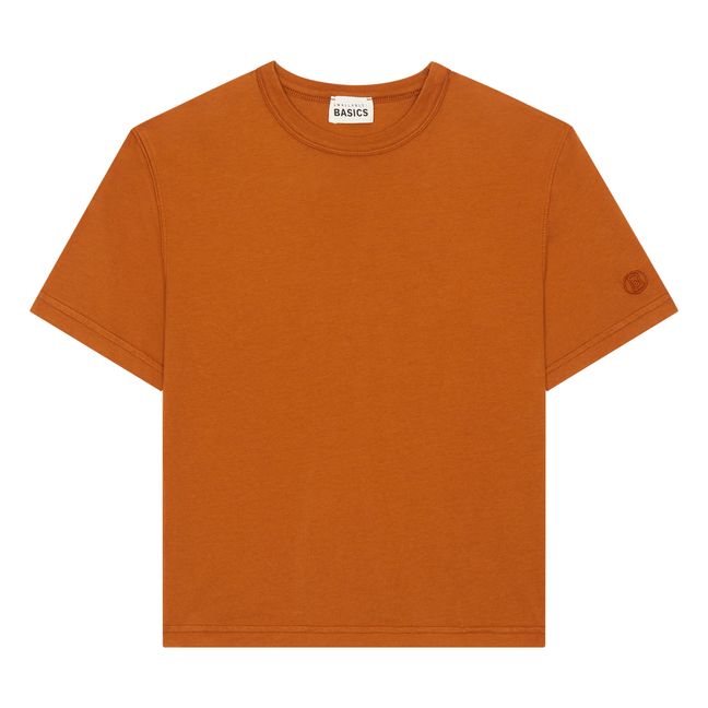 Camiseta oversize de algodón orgánico para niño | Avellana