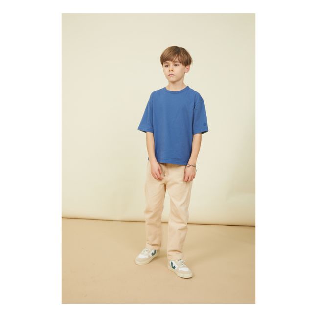 Maglietta oversize da ragazzo in cotone biologico | Blu oltremare