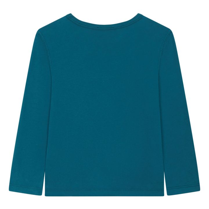Organic Cotton Long-sleeved T-shirt | Teal- Product image n°3