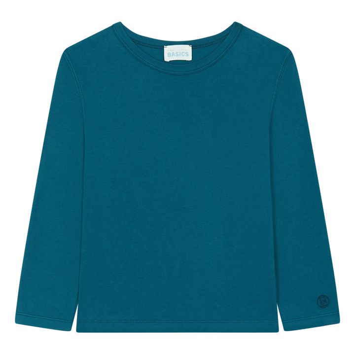 Camiseta de manga larga de algodón ecológico | Verde azulado- Imagen del producto n°0