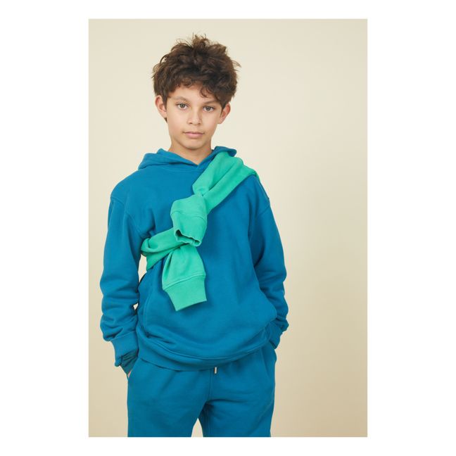Kapuzensweatshirt für Jungen aus Bio-Baumwolle | Azurblau