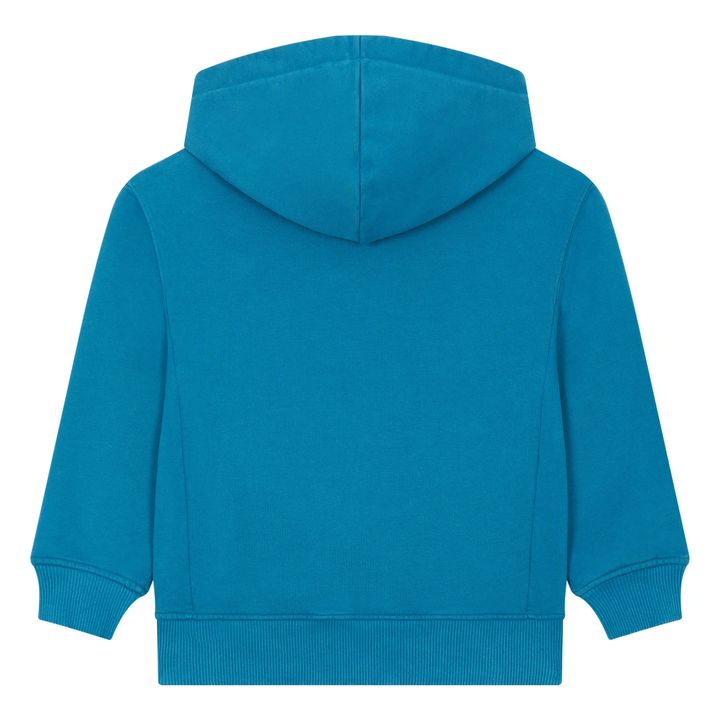 Boy's Organic Cotton Hoodie | Azure blue- Product image n°3