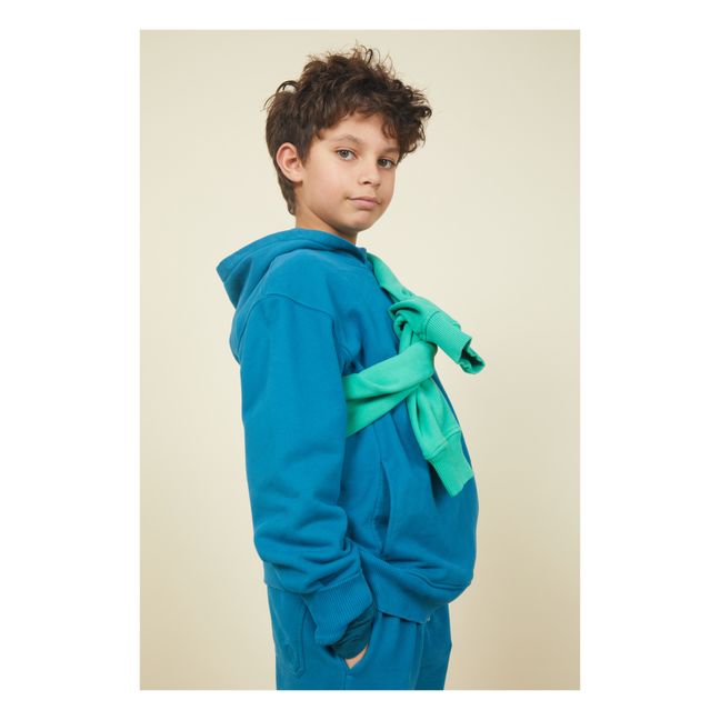 Kapuzensweatshirt für Jungen aus Bio-Baumwolle | Azurblau