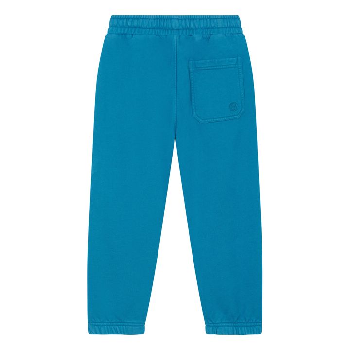 Pantalón de chándal ajustado de algodón orgánico para niño | Azul Mar- Imagen del producto n°2