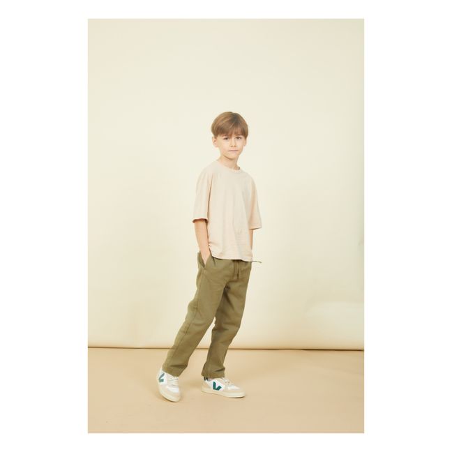 Boy's elasticated Denim waistband trousers | Khaki