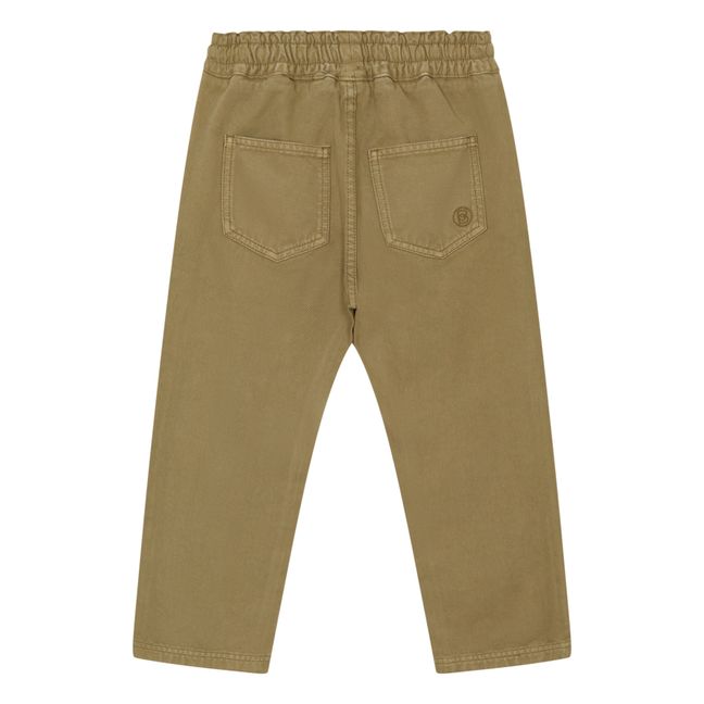Pantaloni elasticizzati in Vita in Denim | Verde militare