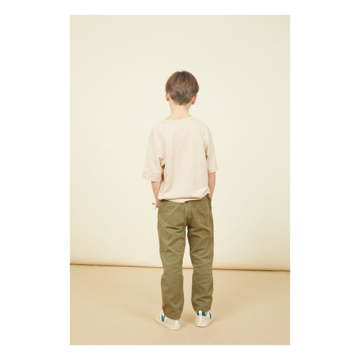 Jungenhose mit Gummizug in der Taille aus Denim | Khaki- Produktbild Nr. 2