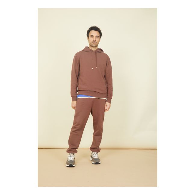 Slim-fit organic cotton jogging suit | Brown