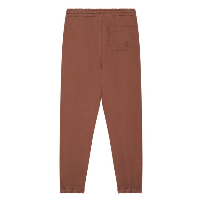 Slim-fit organic cotton jogging suit | Brown