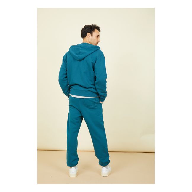 Slim-fit organic cotton jogging suit | Teal