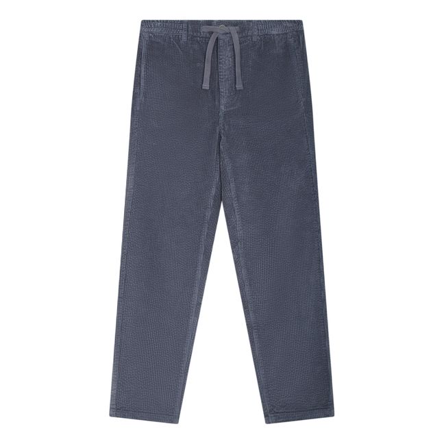 Corduroy elasticated waist trousers | Charcoal grey