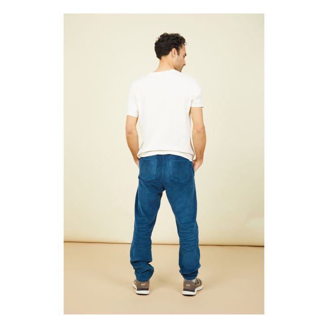 Corduroy elasticated waist trousers | Teal