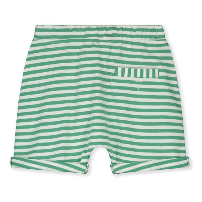 Organic cotton striped shorts | Mint Green