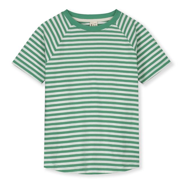 Gestreiftes T-Shirt aus Bio-Baumwolle | Mintgrün