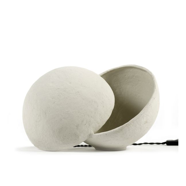 Lámpara de sobremesa Earth redonda de papel maché | Blanco