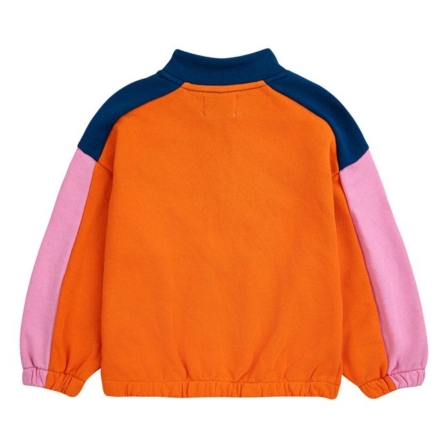 Maglione in cotone organico a blocchi di colore | Arancione